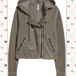 ❤ NWT H&M Cotton Moto Hoodie Size M ❤